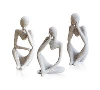 Zayookey 3 Pcs Thinker Sculptures Modern Bookshelf Decor Resin Thinker Statue Home Decor Aesthetic Sculpture Resin Collectible Figurines for Office Desk Bedroom Living Room (Thinker)