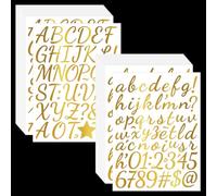 Zayookey 30 Sheets Gold Letter Stickers Glitter Alphabet Stickers Self Adhesive Vinyl Letter Number Sticker for Mailbox Scrapbooking Graduation Cap Poster Board Water Bottle