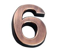 Zayookey 3D Numbers Self-Adhesive House Numbers Modern Door Numbers Mailbox Numbers for Apartment Hotel Home Address Number (Sign Number 6)