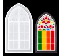 Zayookey Epoxy Molds Church Window Storage Box Silicone Mould Soap Dish Resin Molds Rolling Trinket Tray Mold for Epoxy Resin Casting Candy Plate Jewelry Container Home Decoration (Box Mould A)