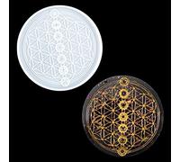 Zayookey Epoxy Resin Mould Flower of Life Moulds Silicone Tray Epoxy Divination Mould Astrology Coaster Resin Mold Tray for Tarot Witchcraft Home Decoration (Tray Mould C)