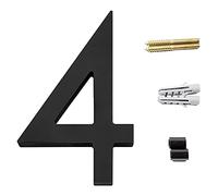 Zayookey Floating House Numbers Modern Door Adress Numbers 4.72 Inch Black Street Numbers for Mailbox Yard Home Wall Door Garage Gate with Nail Kit (Door Number 4)
