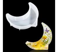 Zayookey Moon Crescent Resin Mold for Bookends, Dried Flower, Leaf, Insect Specimen Making, Epoxy Resin Casting, Silicone, Glossy, Reusable