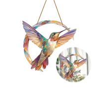 Zayookey Multicolor Hummingbird Sun Catcher Bird Stained Attrape Soleil Animal Suncatcher Window Hanging Decoration for Home Garden Decor Gift