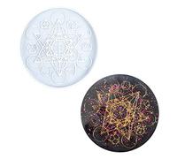 Zayookey Rune Resin Board Mold Silicone Pendulum Mat Mould Epoxy Resin Tarot Divination Mold Orgone Flower of Life Large Coaster Mould for DIY Casting Tray Crafts
