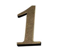 Zayookey Self Adhesive House Number Sign 4 Inch Ancient Copper Home Address Number Rustic Metal for Hotel Room Door Street Mailbox Plaque (Door Number 1)