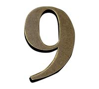 Zayookey Self Adhesive House Number Sign 4 Inch Ancient Copper Home Address Number Rustic Metal for Hotel Room Door Street Mailbox Plaque (Door Number 9)