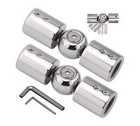 ZAYRAY 2PCS Curtain Rods Corner Connector, Adjustable Curtain Rod Corner Connector for 1 Inch Bay Window Curtain Rods(Silver)