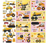 Zayvor 24 Truck Car Make Your Own Stickers For Kids, Make-a-Construction Excavator Make-a-Face Stickers, Engineering Mix And Match Stickers Sheet Craft, Gift,School Reward, Valentines Halloween Games