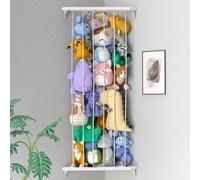 Zayysoha Telihel Stuffed Animal Storage Wood Soft Toy Shelf with Adjustable Length Large Corner Plush Toys Holder for Nursery Play Room Bedroom Kid Room