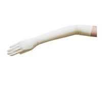 ZaZa Bridal 19.5" Long Stretch Dull Matte Satin Gloves No Shine, Elegant Look, Off-white, One size