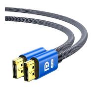 Zazalon DisplayPort Cable 1.4-8K@60Hz, 4K@144Hz, 2K@240Hz, 32.4Gbps High-Speed,HDR, HDCP, G-Sync, FreeSync - Nylon Braided DP to DP Cord for Gaming Monitor,PC,TV,Laptop - 3M, Blue