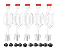 Zazolyne 5ct. S - Shape Airlock with # 6 Stopper 5pcs & Grommets 10pcs,Bubble Fermentation Airlock for Brewing Wine Making Sauerkraut Kimchi (Improved Version)