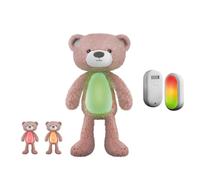 ZAZU Brody Sleep Trainer, Cuddly Toy with Night Light, Noise Machine and Scream Sensor, Teaches Sleep Rhythm, Adjustable Brightness, Soothing Music, Washable (Pink)