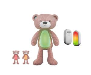 ZAZU Brody Sleep Trainer, Cuddly Toy with Night Light, Noise Machine and Scream Sensor, Teaches Sleep Rhythm, Adjustable Brightness, Soothing Music, Washable (Pink)