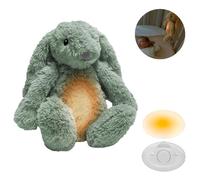 Zazu - Ro The Rabbit Baby Sleep Aid with Rechargeable Battery - Multi-Colour Night Light & Soothing Sounds, Wine Sensor, Auto Shut-Off and USB-C Charging Cable (Green)