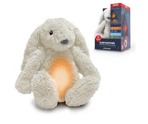 Zazu - Ro the Rabbit Baby Sleep Aid with Rechargeable Battery - Multi-Colour Night Light & Soothing Sounds, Wine Sensor, Auto Shut-Off and USB-C Charging Cable (White)