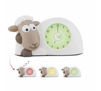 ZAZU Sam The Lamb Watch - Sleep Coach Clock and Night Light for Kids | Teaches Your Child When to Wake Up with Visual Indicators | Adjustable Brightness | Automatic Shut-Off (Brown)