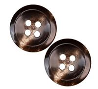 ZAZUZU 10PCS 12/15/18/20/23/25MM Black Coffee Large Real Horn Buttons Suit Set 100% Buffalo Horn Buttons Coat 4 Hole Round Buttons For Crafting