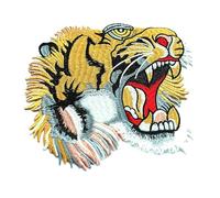 ZAZUZU Extra Large Tiger 23x25CM Eagle Rock Punk Band Large Iron On Embroidery Patches Badge Music Skull Skeleton For Clothes Jackets Jeans