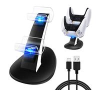 ZB ZealBoom PS5 Controller Charger, USB Fast Charge Dock for PlayStation 5 Dualshock Controller Twin Slot - Black