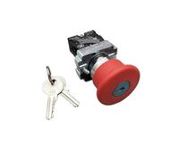 ZB2-BE102C 40mm NC N/C with Key Red Mushroom Emergency Stop Push Button Switch 600V 10A Controls Switches