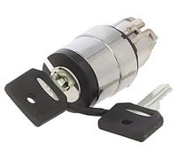 ZB4BG04 Switch: Rotary Switch with Key Rod.Pos: 3 22mm Black SCHNEIDER