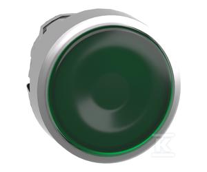 ZB4BH033 Green Flat Metal Push-Push LED Button