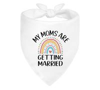 ZBBFSCSB My Moms are Getting Married White Dog Bandana, That is A Cool Engagement Gift for Pets at The Wedding, Photo Prop for Wedding Ceremony Proposal Scene, Pet Scarf Gifts for Dog Dad Mom
