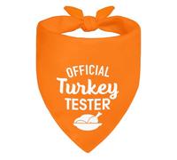 ZBBFSCSB Official Turkey Tester Orange Dog Bandana, Christmas Thanksgiving for Dog Owner, Foodie Gifts for Puppy Lover, Funny Pet Photo Prop Accessories for Party Dinner