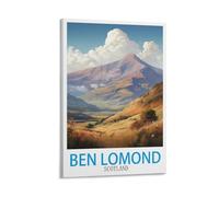 ZBBGGOZ Ben Lomond Scotland Vintage Travel Poster 16x24inch(40x60cm) Canvas Wall Posters And Art Picture Print Modern Family Bedroom Decor