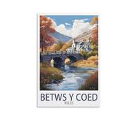 ZBBGGOZ Betws Y Coed Wales Vintage Travel Posters 12x18inch(30x45cm) Canvas Wall Posters And Art Picture Print Modern Family Bedroom Decor