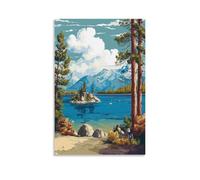 ZBBGGOZ Big Bear Lake Posters 24x36inch(60x90cm) Canvas Wall Posters And Art Picture Print Modern Family Bedroom Decor