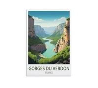 ZBBGGOZ Gorges Du Verdon France Vintage Travel Posters 08x12inch(20x30cm) Canvas Wall Posters And Art Picture Print Modern Family Bedroom Decor