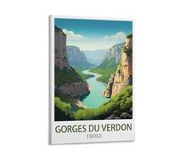 ZBBGGOZ Gorges Du Verdon France Vintage Travel Posters 12x18inch(30x45cm) Canvas Wall Posters And Art Picture Print Modern Family Bedroom Decor