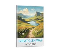 ZBBGGOZ Great Glen Way Scotland Vintage Travel Posters 12x18inch(30x45cm) Canvas Wall Posters And Art Picture Print Modern Family Bedroom Decor