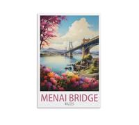 ZBBGGOZ Menai Bridge Wales Vintage Travel Posters 08x12inch(20x30cm) Canvas Wall Posters And Art Picture Print Modern Family Bedroom Decor