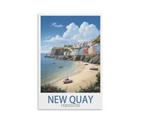 ZBBGGOZ New Quay Ceredigion Vintage Travel Poster 08x12inch(20x30cm) Canvas Wall Posters And Art Picture Print Modern Family Bedroom Decor