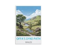 ZBBGGOZ Offa's Dyke Path Wales Vintage Travel Posters 12x18inch(30x45cm) Canvas Wall Posters And Art Picture Print Modern Family Bedroom Decor
