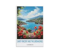 ZBBGGOZ Saint Vincent And The Grenadines Caribbean Vintage Travel Posters 12x18inch(30x45cm) Canvas Wall Posters And Art Picture Print Modern Family Bedroom Decor