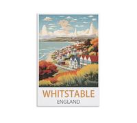 ZBBGGOZ Whitstable England Vintage Travel Posters 20x30inch(50x75cm) Canvas Wall Posters And Art Picture Print Modern Family Bedroom Decor