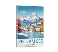 ZBBGGOZ Zell Am See Austria Vintage Travel Posters 12x18inch(30x45cm) Canvas Wall Posters And Art Picture Print Modern Family Bedroom Decor