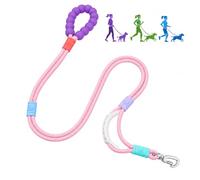 ZBBORQ Hands Free Dog Leash with Dual Handle, Padded Waist Belt & Rotating Metal Clip for Walking, Running, Training - Fits Small, Medium, Large Dogs (18+ lbs) (Pink, 5 FT)