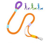 ZBBORQ Hands Free Dog Leash with Dual Handle, Padded Waist Belt & Rotating Metal Clip for Walking, Running, Training - Fits Small, Medium, Large Dogs (18+ lbs) (Orange, 5FT)