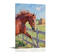 ZBBZJYHH A Horse by The Fence, Hitting The Fence with Its Head Trying to Get Out Modern Artistic Wall Mural Hanging Decor Poster08x12inch(20x30cm)