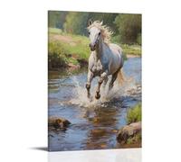 ZBBZJYHH A Horse Splashes through A Shallow Stream Modern Artistic Wall Mural Hanging Decor Poster20x30inch(50x75cm)