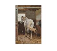 ZBBZJYHH A Horse Stands in The Stable, Swishing Its Tail Modern Artistic Wall Mural Hanging Decor Poster20x30inch(50x75cm)