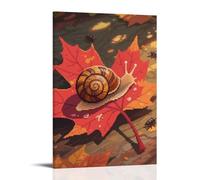 ZBBZJYHH A Snail Crawling on A Leaf, Leaving Slime Trails Modern Artistic Wall Mural Hanging Decor Poster16x24inch(40x60cm)