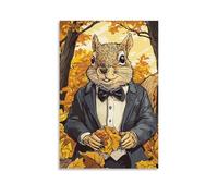 ZBBZJYHH CEO Squirrel’s Nutty Dilemma Modern Artistic Wall Mural Hanging Decor Poster12x18inch(30x45cm)