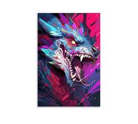 ZBBZJYHH Graffiti Animal Posters. The Dragon That Roars Modern Artistic Wall Mural Hanging Decor Poster12x18inch(30x45cm)
